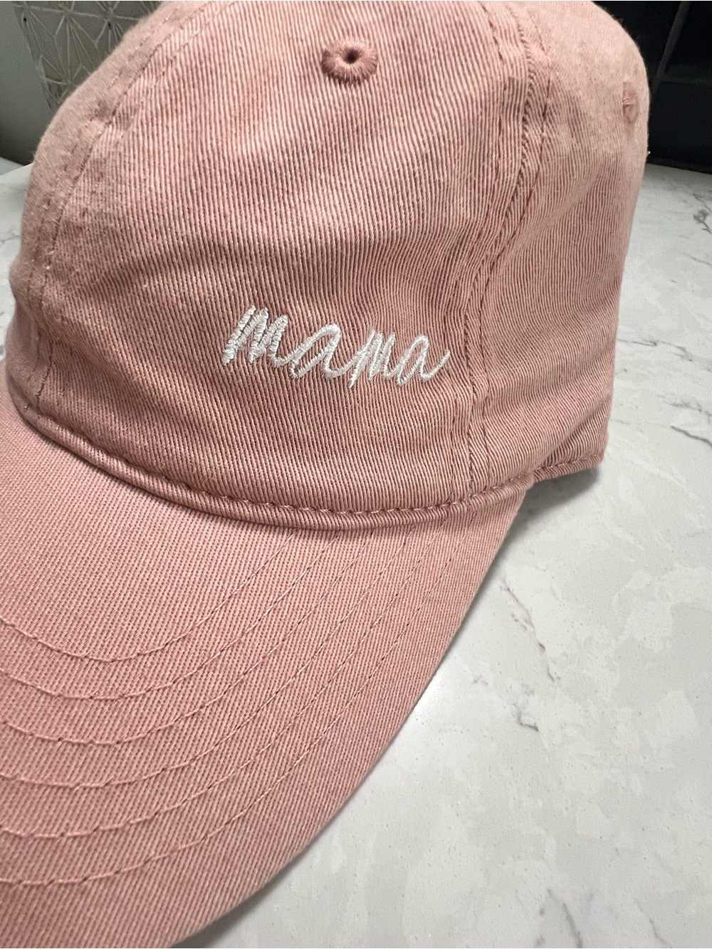 Mama Embroidered Pastel Pink Baseball Cap